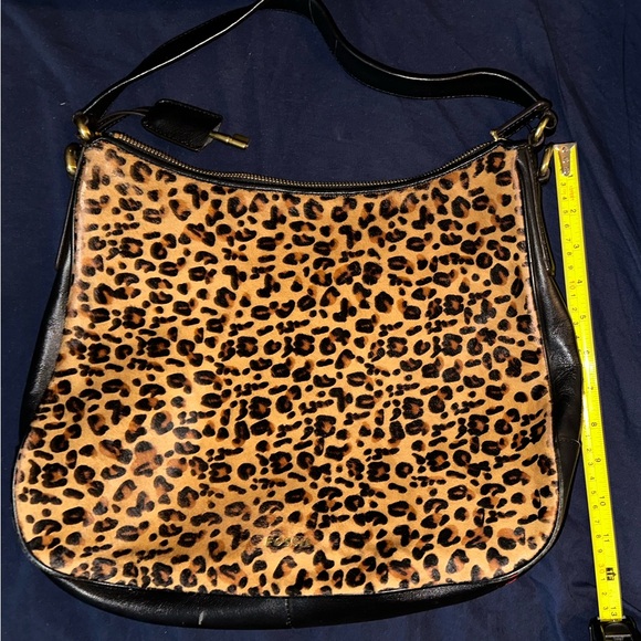 Fossil Black Leather w/ calf hair Leopard print - Picture 8 of 13